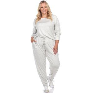 Plus Size Heather Grey 2 Piece Lounge Set Multisize WM 3628